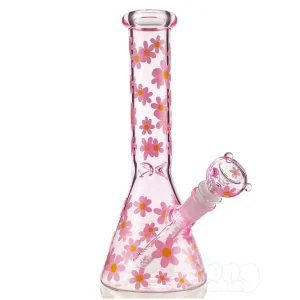 Daisies Flowers Beaker Bong Side